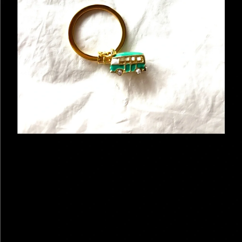 NWT Keychain Purse Charm VW Van Green and Gold Bus - Picture 7 of 8